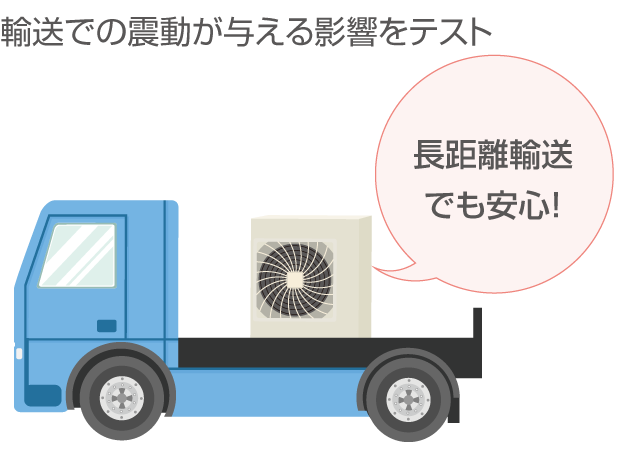 輸送での震動が与える影響をテスト